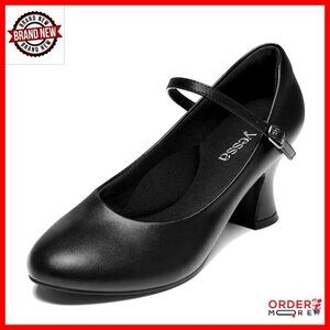 2.5" Heeled Character Dance Shoes Ankle Strap Flamenco Ballroom